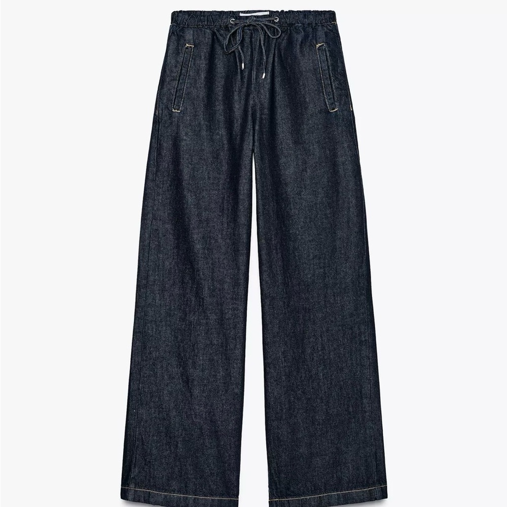 Zara mid rise wide leg jogger jeans
